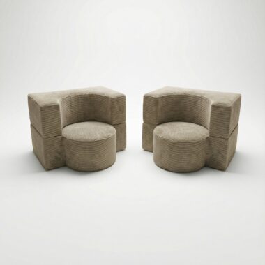 Zestaw foteli piankowych Arc beżowy sztruks