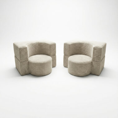 Zestaw foteli piankowych Arc kremowy sztruks