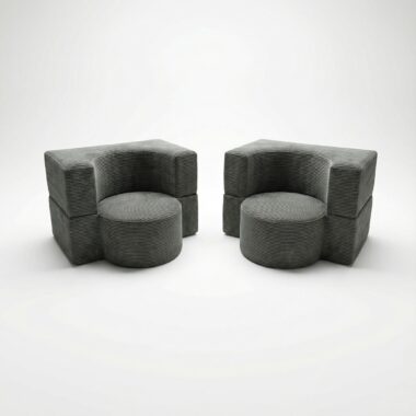 Zestaw foteli piankowych Arc szary sztruks