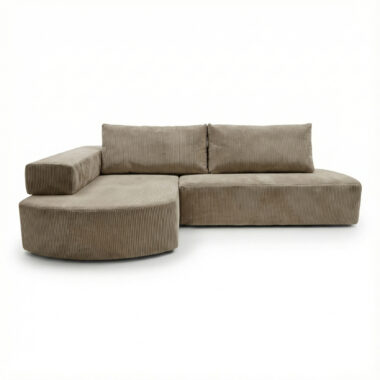 Narożnik piankowy Linea uniwersalny z funkcją spania beżowy sztruks