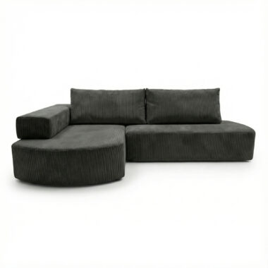 Narożnik piankowy Linea uniwersalny z funkcją spania grafitowy sztruks