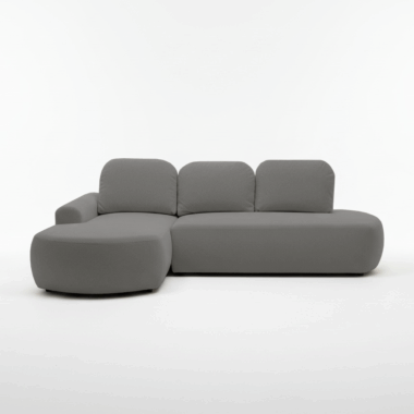 Narożnik z funkcją spania Cloud lewy L-kształtny z pojemnikiem na pościel szary plusz