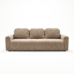 Kanapa z funkcją spania Nesso z pojemnikiem na pościel beżowy sztruks