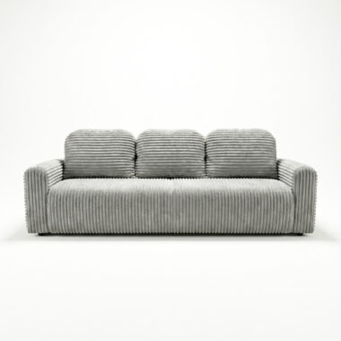 Kanapa z funkcją spania Nesso z pojemnikiem na pościel jasnoszary sztruks