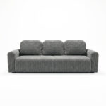 Kanapa z funkcją spania Nesso z pojemnikiem na pościel ciemnoszary sztruks