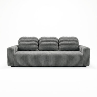 Kanapa z funkcją spania Nesso z pojemnikiem na pościel ciemnoszary sztruks