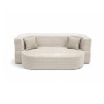 Sofa piankowa Ova z funkcją spania kremowy sztruks