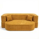 Sofa piankowa Ova z funkcją spania musztardowy sztruks
