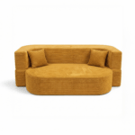 Sofa piankowa Ova Slim z funkcją spania musztardowy sztruks