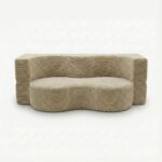 Sofa piankowa Arc z funkcją spania beżowy sztruks