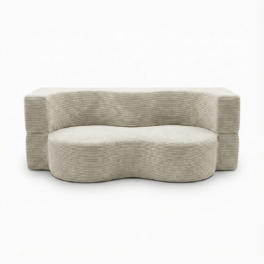 Sofa piankowa Arc z funkcją spania kremowy sztruks
