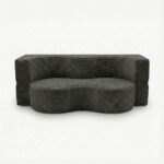 Sofa piankowa Arc z funkcją spania grafitowy sztruks