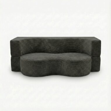 Sofa piankowa Arc z funkcją spania grafitowy sztruks