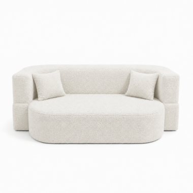Sofa piankowa Ova z funkcją spania kremowy boucle