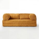 Kanapa piankowa Foamy z funkcją spania pomarańczowy sztruks