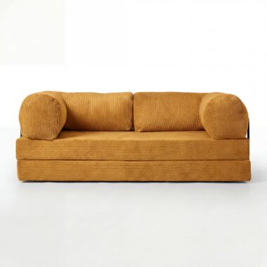 Kanapa piankowa Foamy z funkcją spania pomarańczowy sztruks